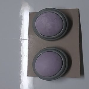 Two toned purple plastic clip on earrings